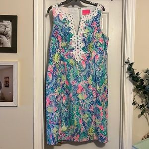 Lilly Pulitzer Size 16 Gabby Mermaid Cove Stretch Shift Dress